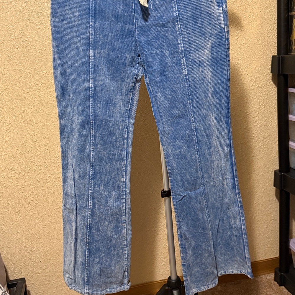 Stylish fade wash Blue Women's Cord Pants Jeans​ - Picture 4 of 8